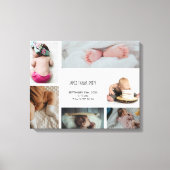 Baby Foto Collage Keepsake Name Birth Date Leinwanddruck (Vorderseite)