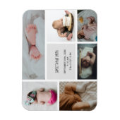 Baby Foto Collage Keepsake Name Birth Date Magnet (Vertikal)