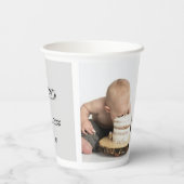 Baby Foto Collage Keepsake Name Birth Date Pappbecher (Rückseite)