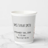 Baby Foto Collage Keepsake Name Birth Date Pappbecher (Links)