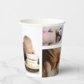 Baby Foto Collage Keepsake Name Birth Date Pappbecher (Rechts)