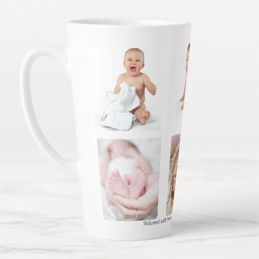 Baby Foto Collage Latte Tasse (Links)