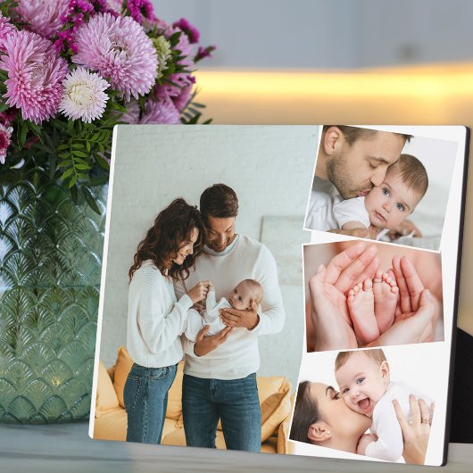 Baby Foto Collage mit Vertikal ZigZag Plaque Fotoplatte