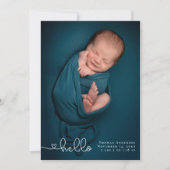 Baby Foto Collage Moderne Herzkalligraphie Geburt Ankündigung (Vorderseite)