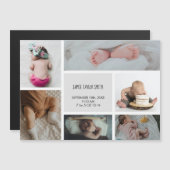 Baby Foto Collage Name Geburtsdatum Ankündigung (Vorne/Hinten)