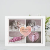 Baby Foto Collage Script Typografy Birth (Stehend Vorderseite)