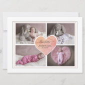 Baby Foto Collage Script Typografy Birth (Vorderseite)