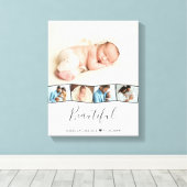 Baby Foto Collage Zigzag Picture Strip Custom Leinwanddruck (Insitu (Holzboden))