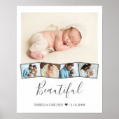 Baby Foto Collage Zigzag Picture Strip Custom Poster (Vorne)