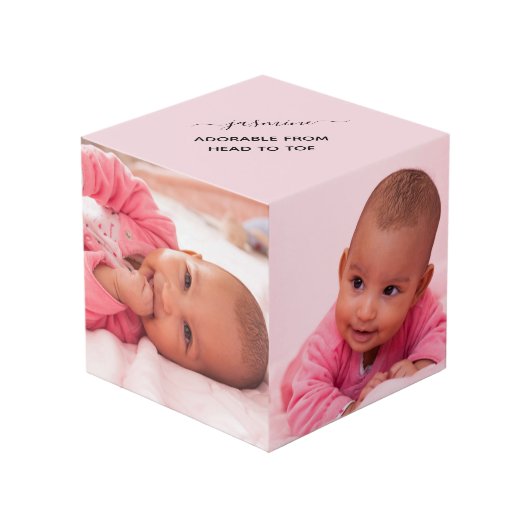 Baby Foto Cube Adorable von Kopf bis Fuß Würfel (Vorderseite Schrägansicht)