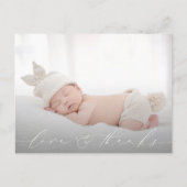 Baby Foto Danke, Birth Ankündigungspostkarte (Vorderseite)