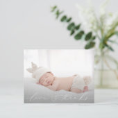 Baby Foto Danke, Birth Ankündigungspostkarte (Stehend Vorderseite)