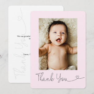 Baby-Foto Danke Herz chic Wasserzeichen Rosa