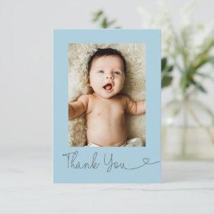 Baby-Foto Danke Herz Moderne Babyparty blau