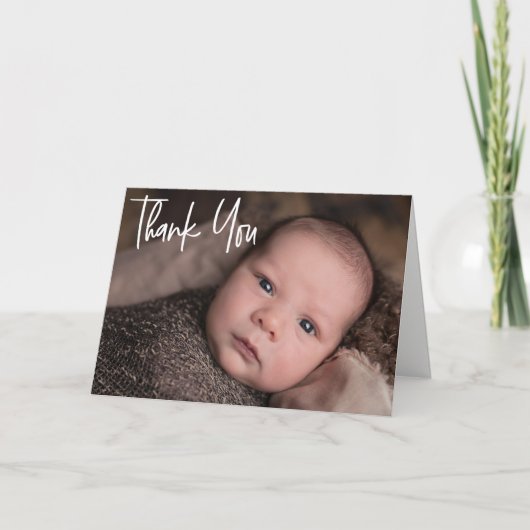 Baby Foto Danke, Script Birth Ankündigung (Vorderseite)