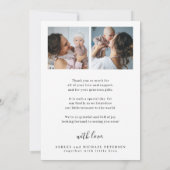 Baby Foto danken Ihnen für die einfache Skriptgebu Ankündigung (Rückseite)