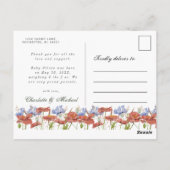 Baby Foto dankt Wildblume Geburtsankündigung Postkarte (Rückseite)