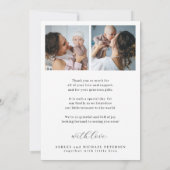 Baby Foto einfache Begrüßungsschrift Geburt Ankündigung (Rückseite)