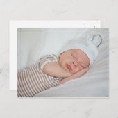 Baby Foto Einfache moderne Ankündigung Postkarte (Vorne/Hinten)