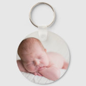 Baby Foto Elegant Mint Green Geburtserklärung Schlüsselanhänger (Rückseite)