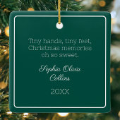 Baby Foto Emerald Green Modern Christmas Script Keramikornament