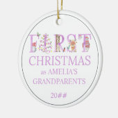 Baby Foto Erste Weihnachten als Großeltern Niedlic Keramik Ornament (Links)