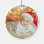 Baby Foto Erste Weihnachten als Großeltern Niedlic Keramik Ornament (Hinten)