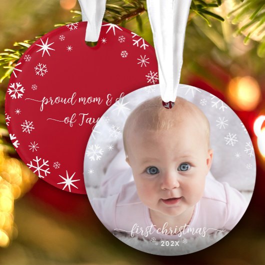 Baby Foto Erste Weihnachtsschneeflocken Neue Elter Ornament