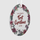 Baby Foto Erster Weihnachtsfeiertag Ornament (Vorderseite)