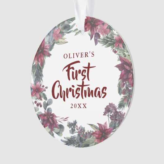 Baby Foto Erster Weihnachtsfeiertag Ornament (Vorderseite)