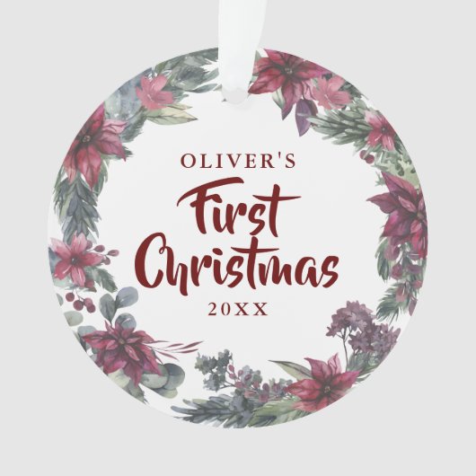 Baby Foto Erster Weihnachtsfeiertag Ornament (Vorderseite)