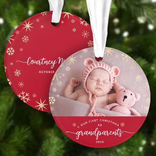 Baby-Foto Erstes Weihnachten Großeltern Schneefloc Ornament