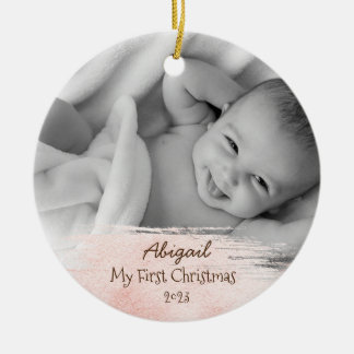 Baby Foto First Christmas Custom Keramik Ornament