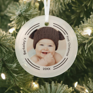 Baby Foto First Christmas Ornament Aus Glas