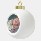 Baby Foto First Christmas Script Keramik Kugel-Ornament (Rechts)