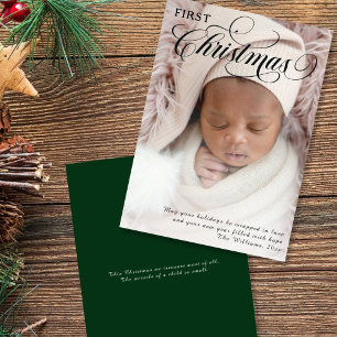 Baby-Foto-Flat zur ersten Weihnacht, Feiertagskart Feiertagskarte