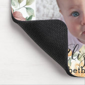 Baby Foto Floral Rose Pink Butterfly Botanisch Mousepad (Ecke)