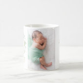 Baby Foto Floral Vielen Dank Geburtserklärung Kaffeetasse (Mittel)