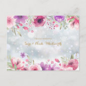 Baby Foto Floral Winter Schnee Danke, dass Sie geb Ankündigungspostkarte (Rückseite)