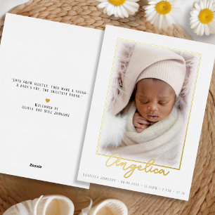 Baby Foto Foil Birth Announccard Folien Feiertagskarte