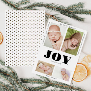 Baby-Foto Freude für unsere Welt Frohe Feiertage Feiertagskarte