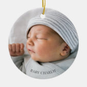 Baby-Foto Geburt  Keramik Ornament (Vorne)