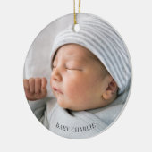 Baby-Foto Geburt  Keramik Ornament (Links)