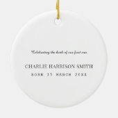 Baby-Foto Geburt  Keramik Ornament (Hinten)