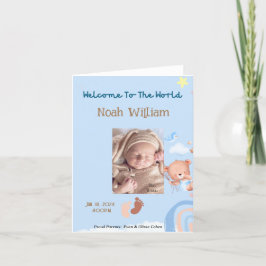 BABY FOTO GEBURTSANKÜNDIGUNG - TEDDY BEAR ANKÜNDIGUNG