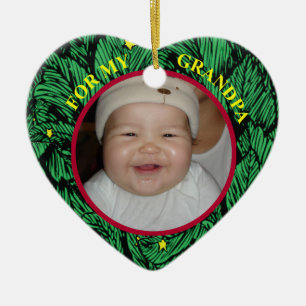 Baby-Foto-Geschenkanhänger & -Ornament FÜR Opa Keramik Ornament