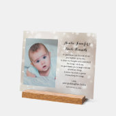 Baby Foto Godmateltern Gedicht auf Gold Stars Acrylschild (Winkel)