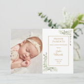 Baby Foto Greenerity Script Geburtserklärung Ankündigung (Stehend Vorderseite)