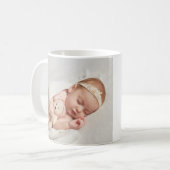 Baby Foto Greenery Gold Vielen Dank Kaffeetasse (Vorderseite Links)