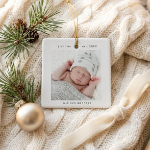 Baby-Foto Großmutter Jahr Gegründet Andenken Keramikornament